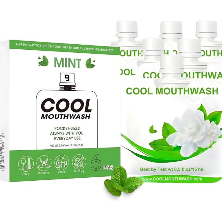 FreshSmile Mouthwash with Cool Mint with Biodegradable